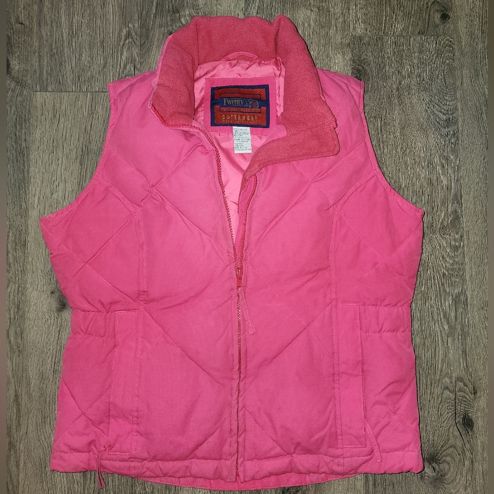 Vintage Wrangler TwentyX hot pink down puffer vest